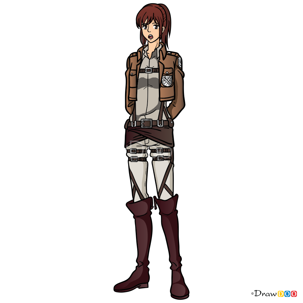 How to Draw Sasha Braus, Attack On Titan